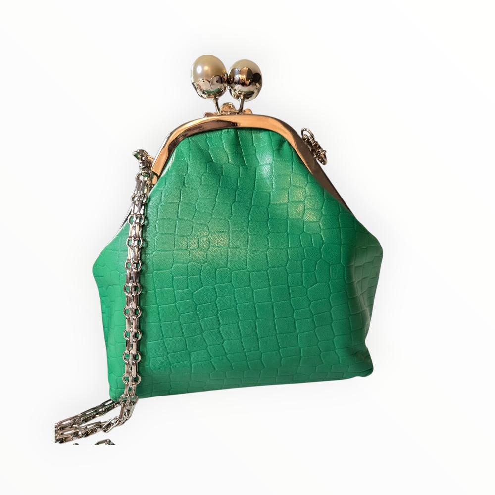 Bundle Of 2 Fun, Whimsical Women's Handbag Set-Green/silver & Pink/gold Accents - Picture 3 of 13